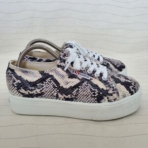 Superga Womens 2790 Snake Print Platform Sneakers Shoes S00GB00 Size 8